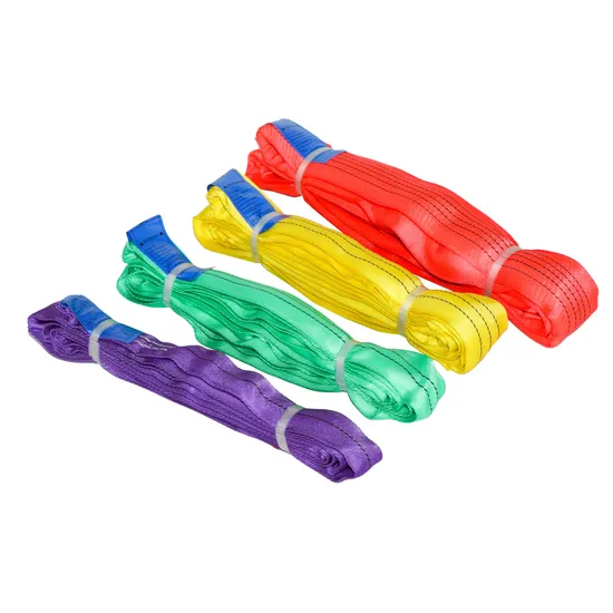 High Tensile PE Duplex Flat Woven Round Webbing Sling for Carry Transportation