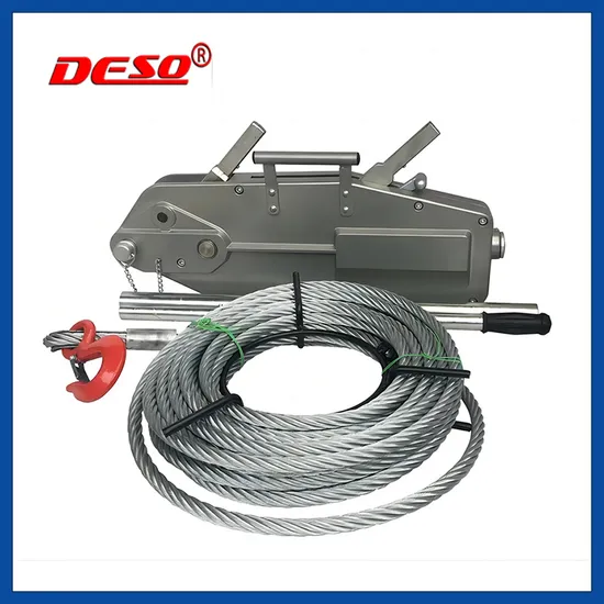 CE Approved Portable Aluminum Wire Rope Tirfor / Lifting Cable Manual Pulling Hoist