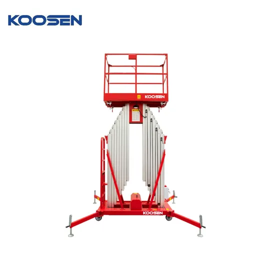 Koosen Fully Electric Self Propelled Work Platform Aerial Lift Platform Hydraulic Scissor Lift Handle Control