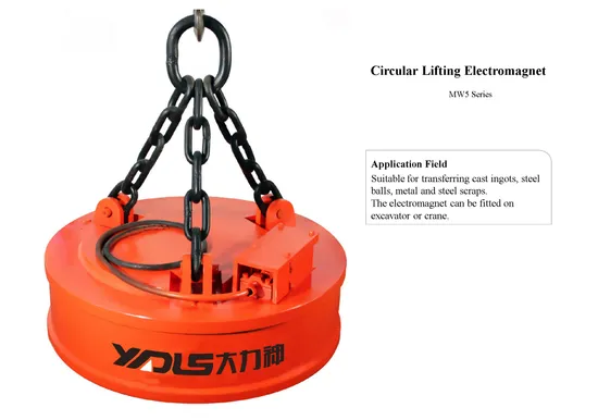 Circular Shape Electric Lifting Magnet for Steel Scrap of 700mm Diameter MW5-70L/1
