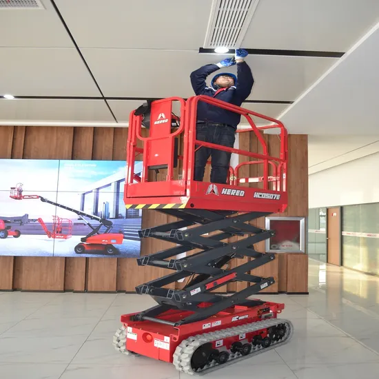 Battery Powered Electric Hydraulic Movable Crawler Scissor Lift Platform
