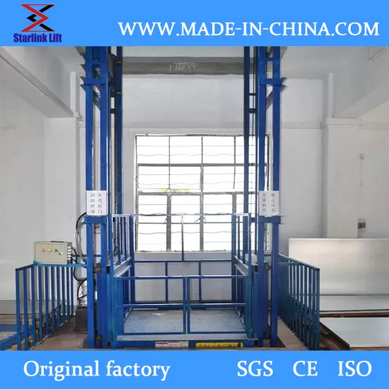 Factory Customized 0.5-30t Warehouse Goods Lift Guide Rail Cargo Lift