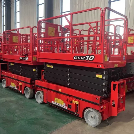 Gtjz14 Aerial Work Platform 320kg 14m-16m Hydraulic Lifter 12V/150ah Battery Power Self-Propelled Rough Terrain Man Lift Scissor Lift with CE Certificate