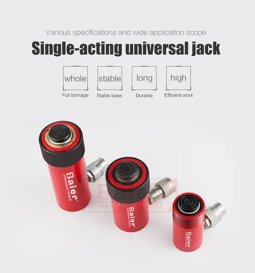 70 MPa RC Series Hydraulic Hollow Plunger Cylinder Hydraulic Jack with Single Action