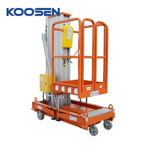 Lightweight Durable Design Scissor Lift Single Mast 8m Awp Mast Lift Platform