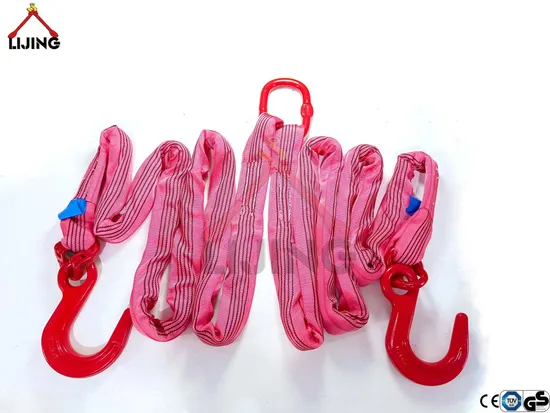 Single-Leg Flexible Lifting Belt Combination 5t Red Round Sling with 5.3t Master Link