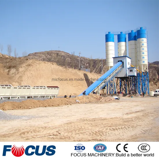 High Efficienvy Ready Mixed Hzs90 90m3/H Belt Conveyor Concrete Batching Mixing Plant with Fully Automatic Computer Control Twin Shaft 1500L Mixer