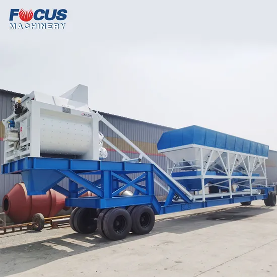 75m3/H Mobile Automatic Portable Mini Concrete Batching Plant Manufacturer