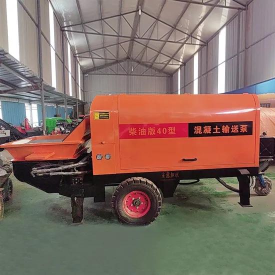 Small Mortar Spraying Machine Concrete Mixer Construction Machinery Electric Diesel Engine Mobile Portable Trailer Mounted Concrete Pump for Sale