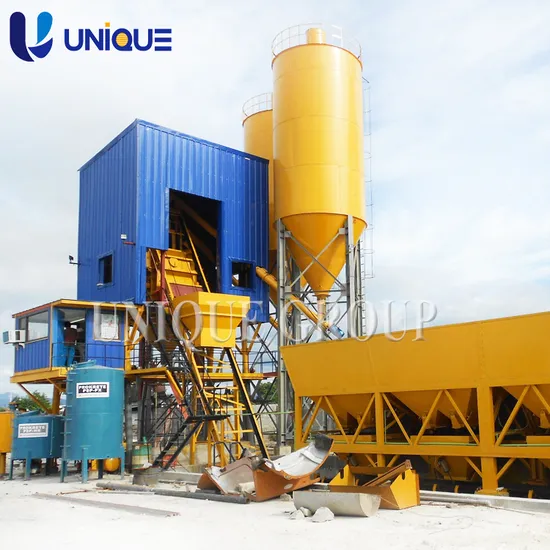 Unique 75m3/H Mixing Plant Cement Skip Hopper Concrete Batching Plant Without Cement Silo