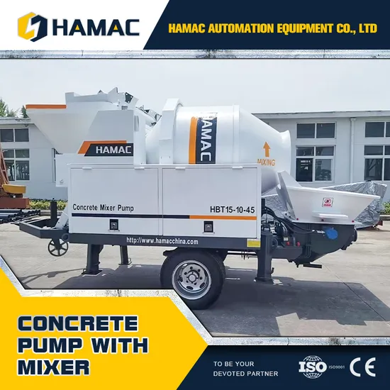 Hamac Hbt15 Portable Diesel Concrete Pump with Mixer for Sale